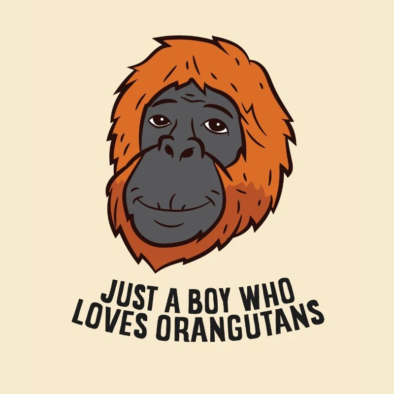 Just a Boy Who Loves Orangutans Ape Monkey