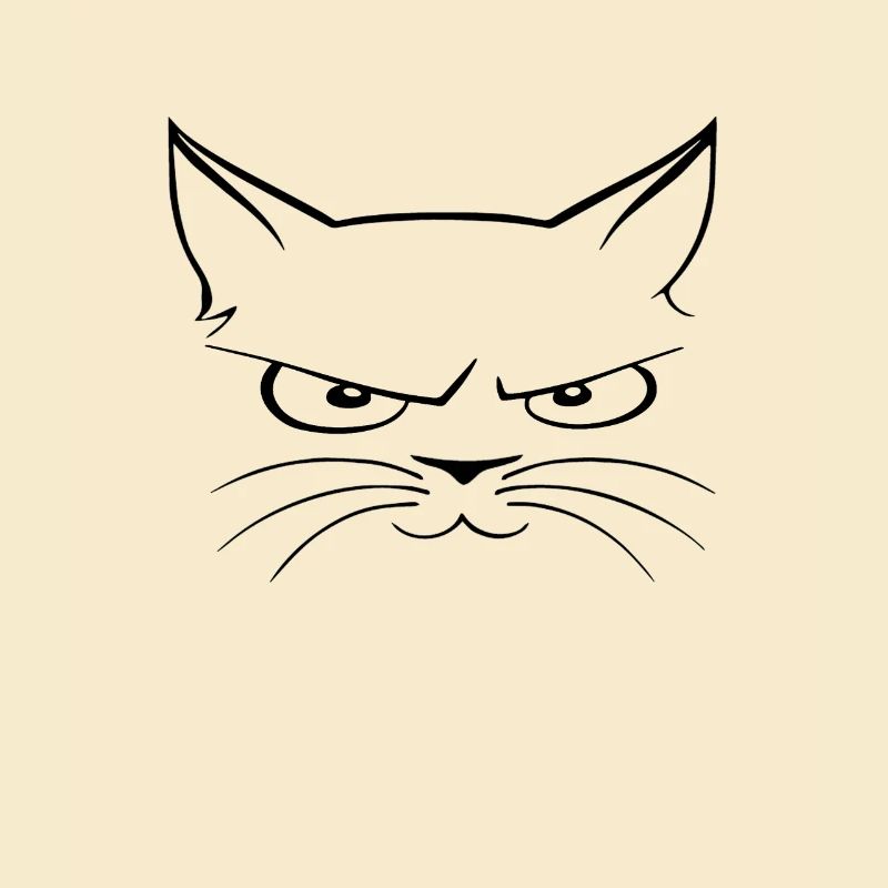 A grim at the same time mischievous smiling cat