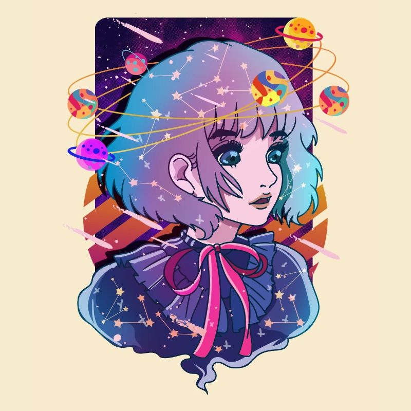 Anime Solar System Dizzy Planets