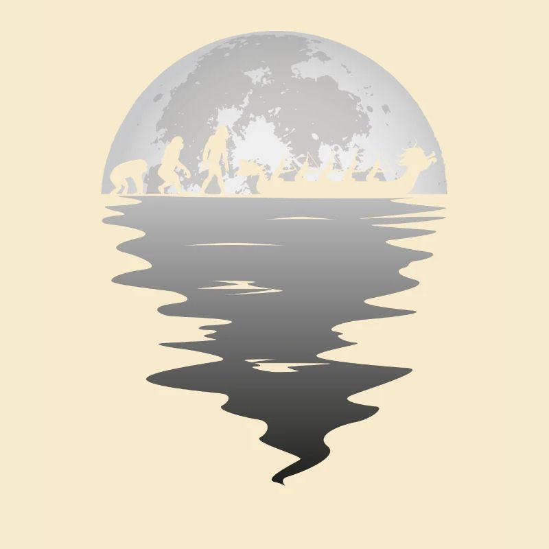 Drachenboot Mond Paddel Paddler Team Evolution