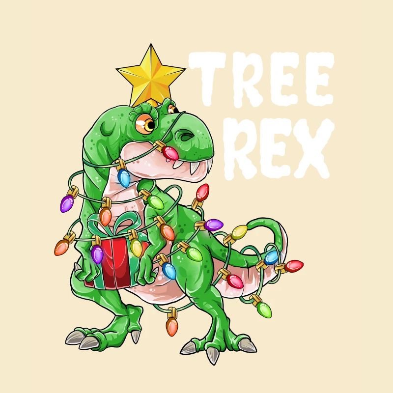 Funny Tree Rex Christmas T-Rex Dinosaur Xm
