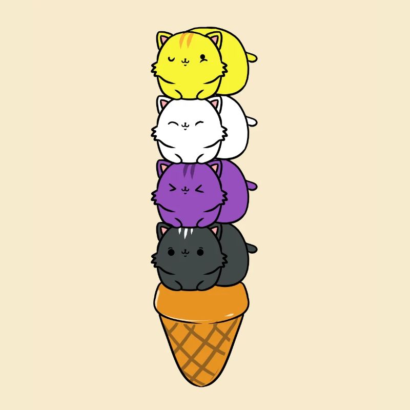 Nonbinary cats ice cream cone Nonbinary gift