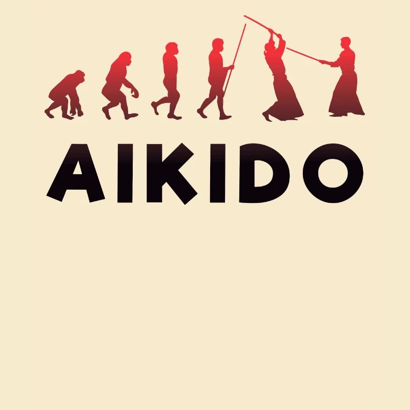 Évolution singe vers combattant Aikido sabre rouge