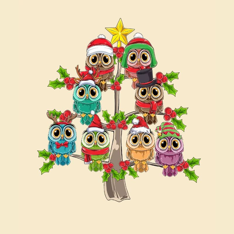 Eulen Weihnachtsbaum Weihnachten Eule Lustiges Eul