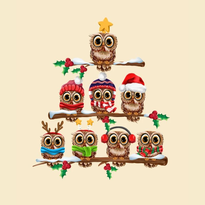 Eulen Weihnachtsbaum Weihnachten Eule Lustiges Eul