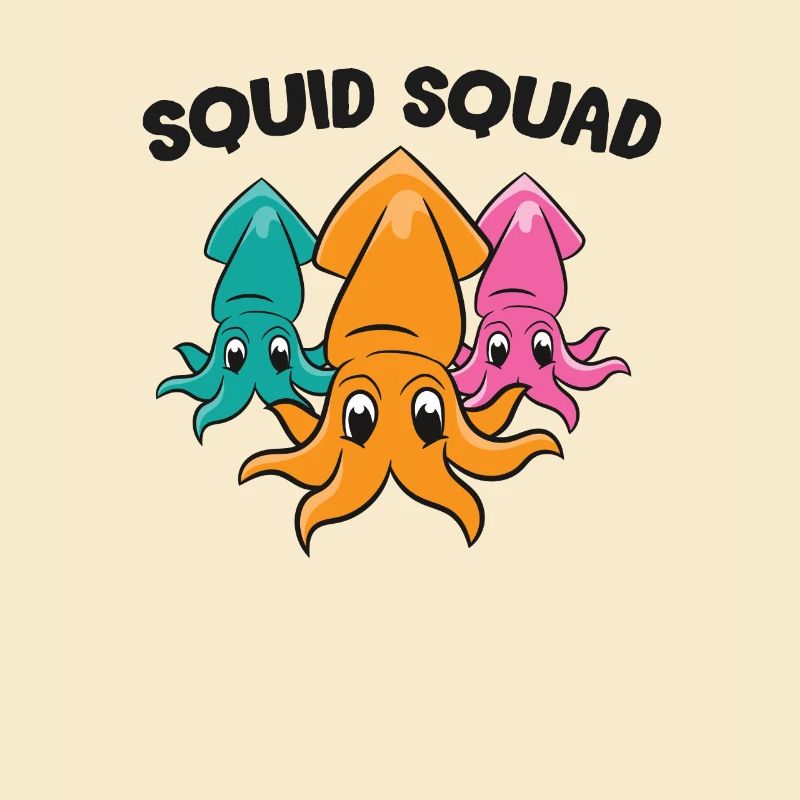 Squid Squad Octopus Sea Ocean Funny Squid
