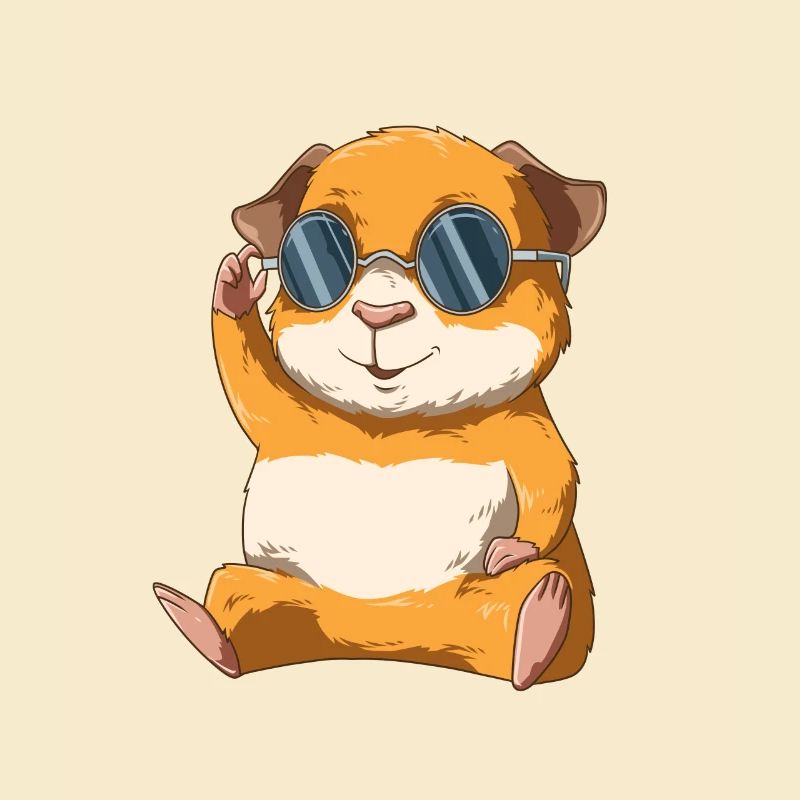 Mignon petit cochon d'Inde avec des lunettes de soleil