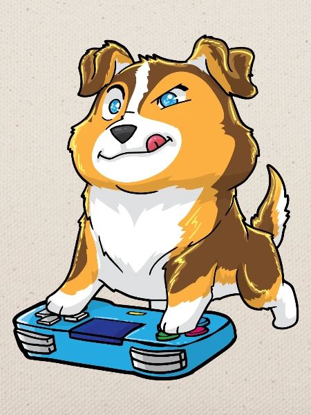 Australian Shepherd Gamepad Kawaii