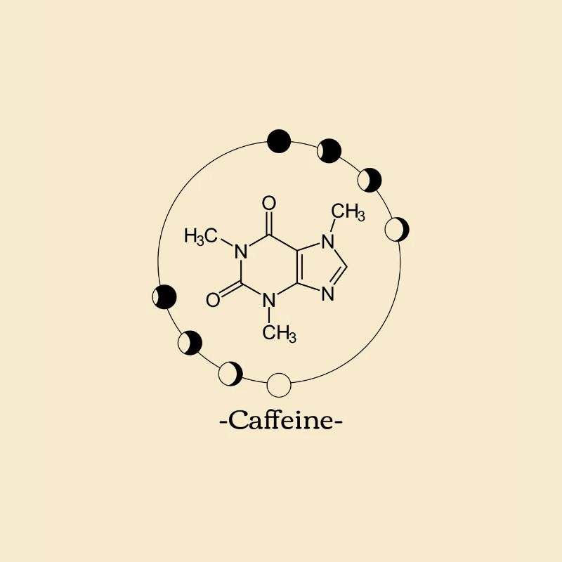 Koffein Molekül mit Umrandung