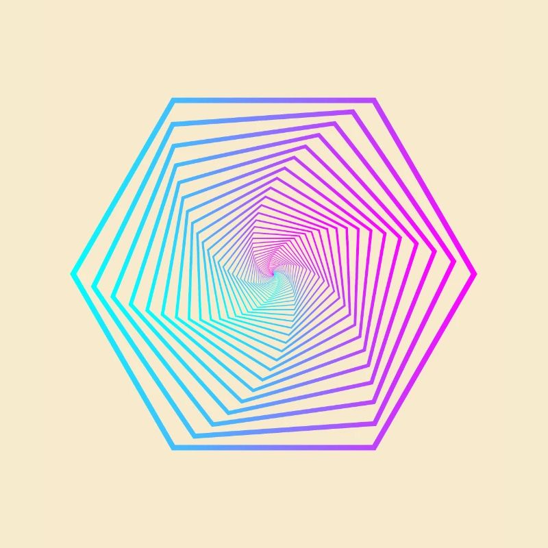 Gradient en spirale de polygone néon