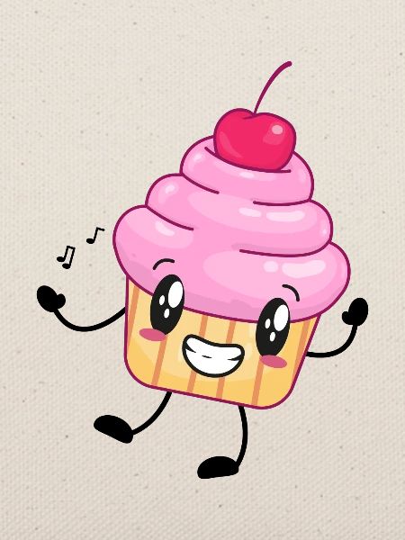 Cupcake Muffin Comicfigur Musik