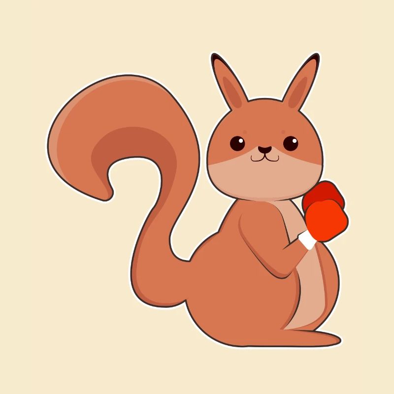 Eichhörnchen als Boxer mit Boxhandschuhe