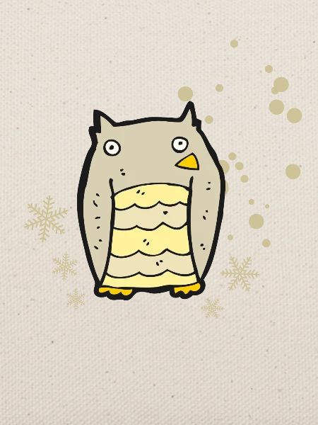 Herzige Eule mit Schneeflocken