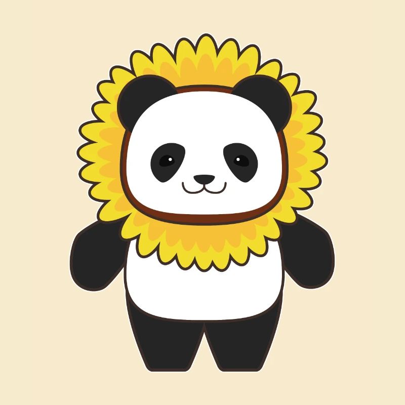 Panda mit Sonnenblume