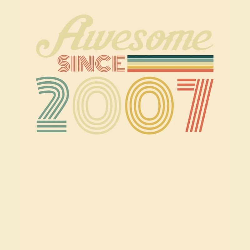 Awesome since 2007 retro vintage gift