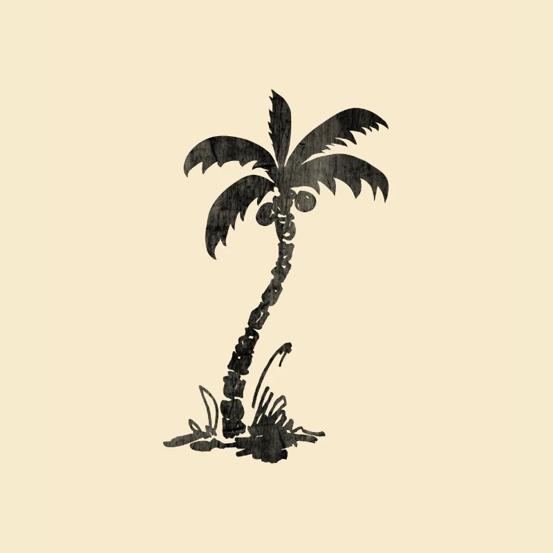 | de cocotiers des mers du Sud noir