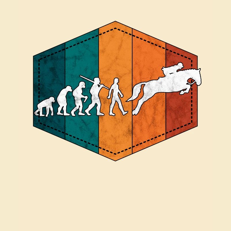 Reiterin Evolution Pferde retro
