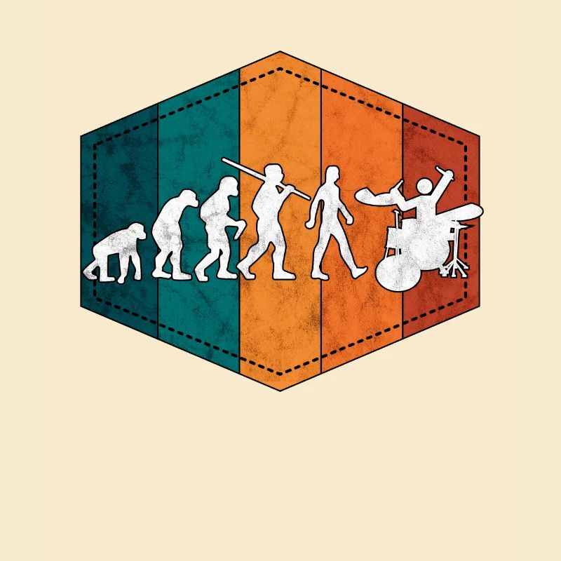 Schlagzeug Evolution Schlagzeuger retro