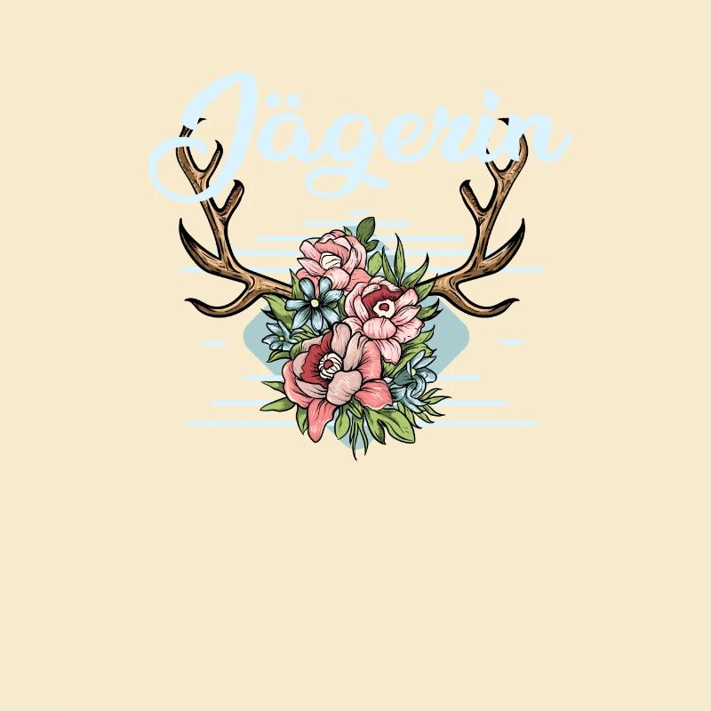 Jägerin Geweih Hirsch Rotwild Jäger Geschenk