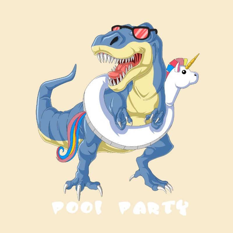 Dinosaurier-Pool-Party