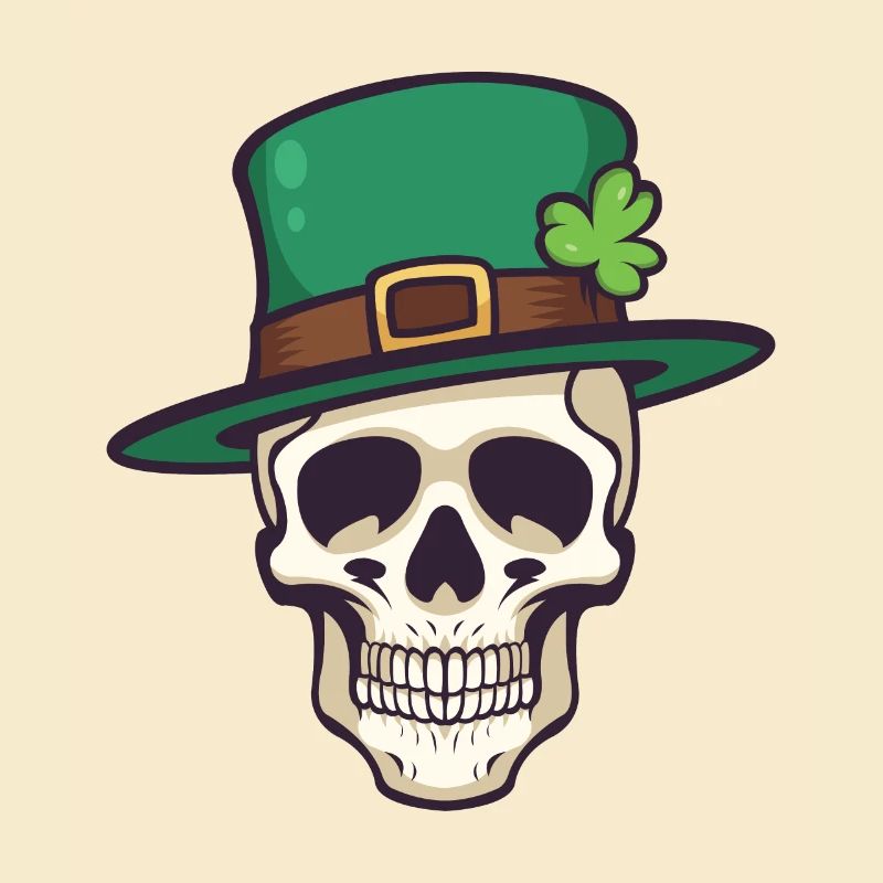St Patricks Day Skull