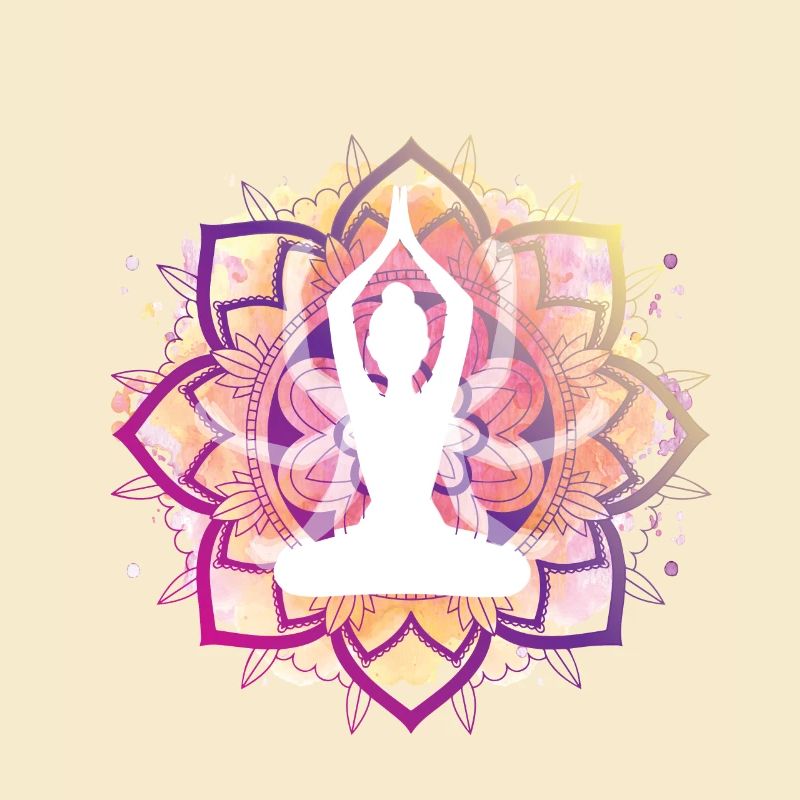 Bunte Lotus Pose