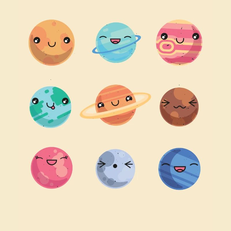 Solar System - Cute Planets - Planet - Galaxy