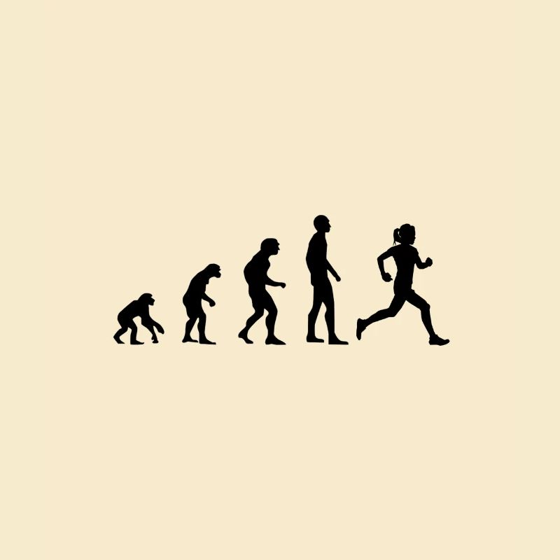 Evolution Joggen Läuferin