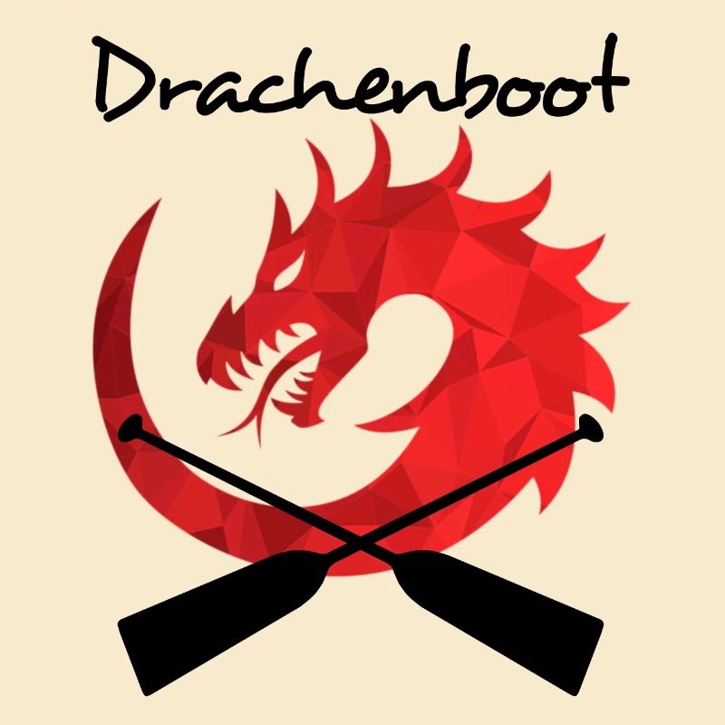 Drachenboot mit Drachenkopf und Paddel