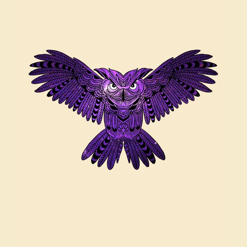 Violette Eule mit Universum