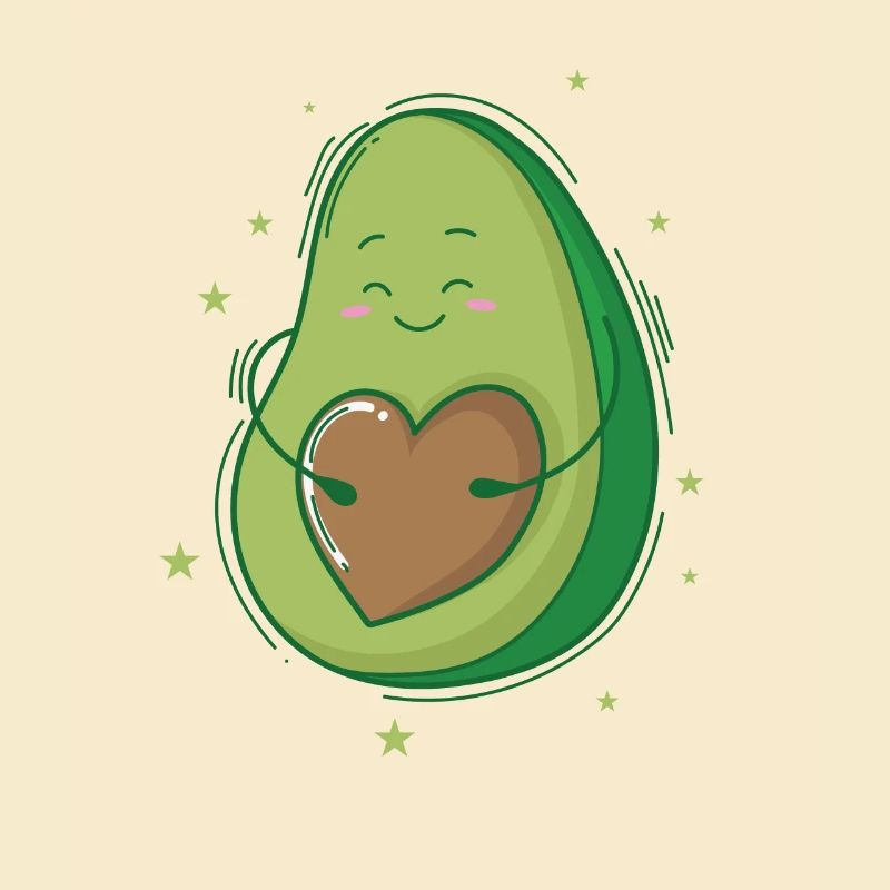 Avocado mit Herz als Kern