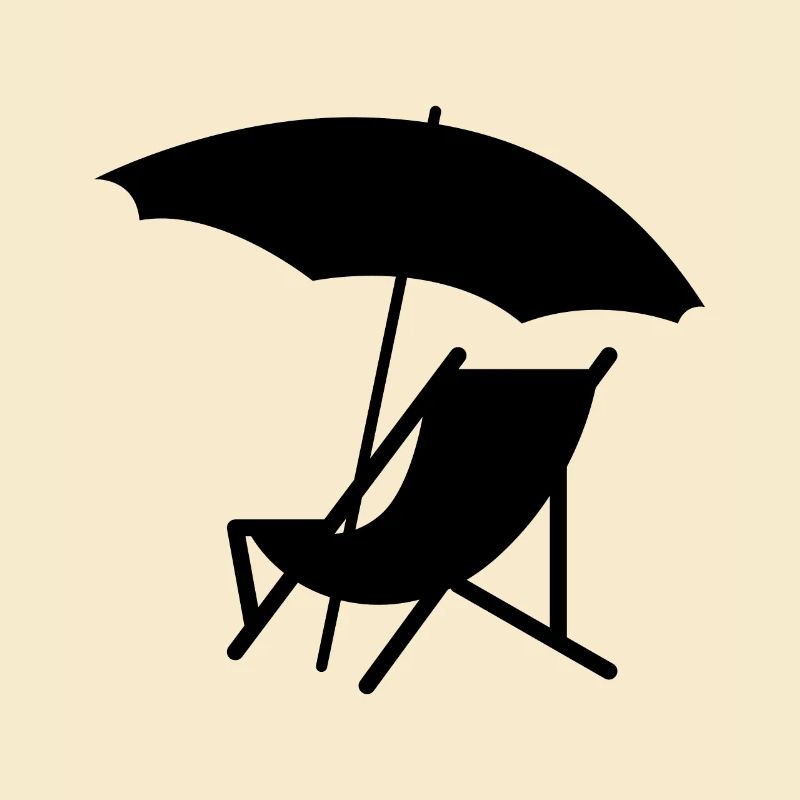 Stuhl mit Sonnenschirm