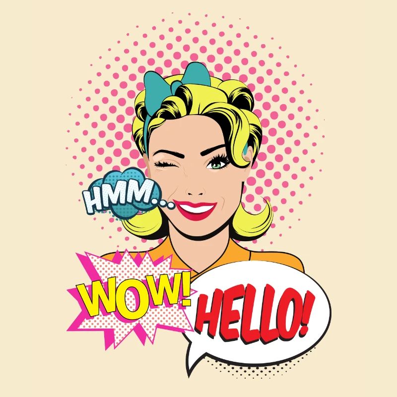 SCHÖNE FRAU POP ART VINTAGE-Idee Geschenk Humor