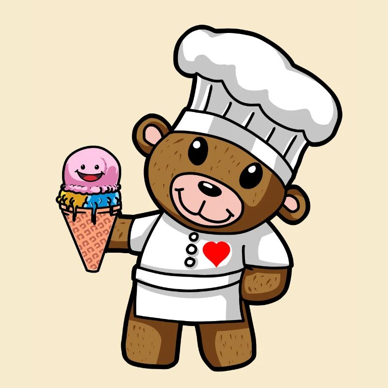 Teddy Eiscreme Konditor Süßigkeiten Eisdiele Kind