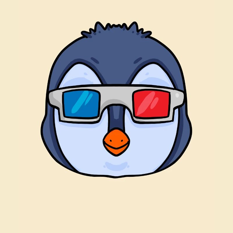 Pinguin mit 3 Brille