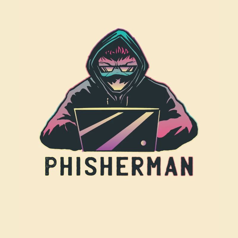 Hacker Phisherman Phishing Design as a Gift