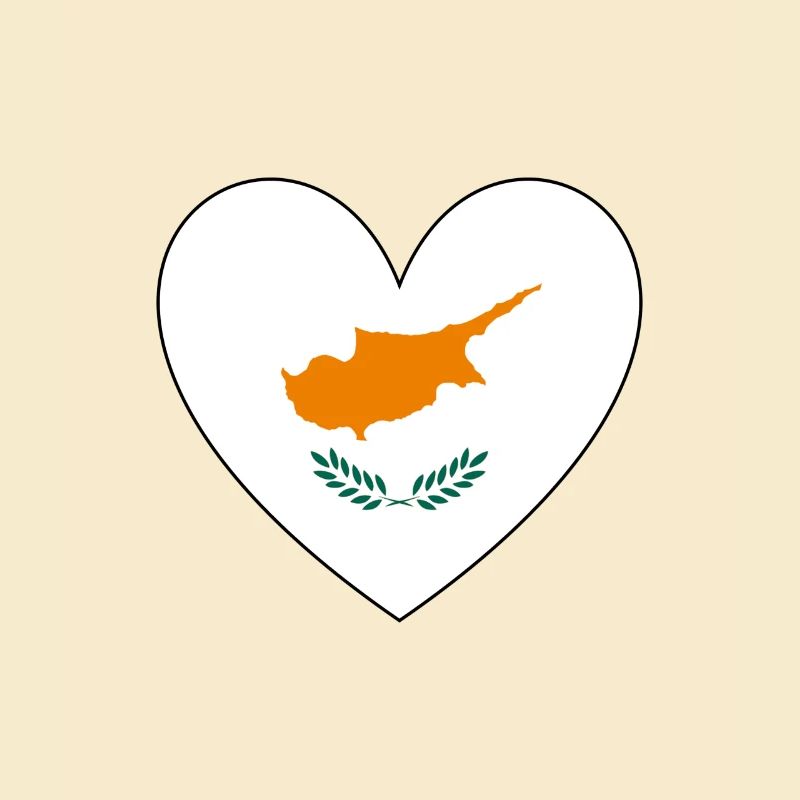 Zypern Flagge Herz