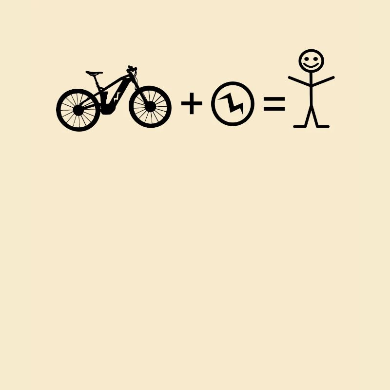 Bicycle E-Bike Stick Figure e-MTB Cyclist