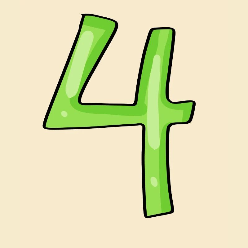 Chiffre 4 Vert