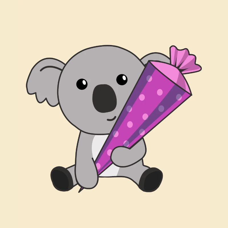 Finally school child Koala school cone enrollment