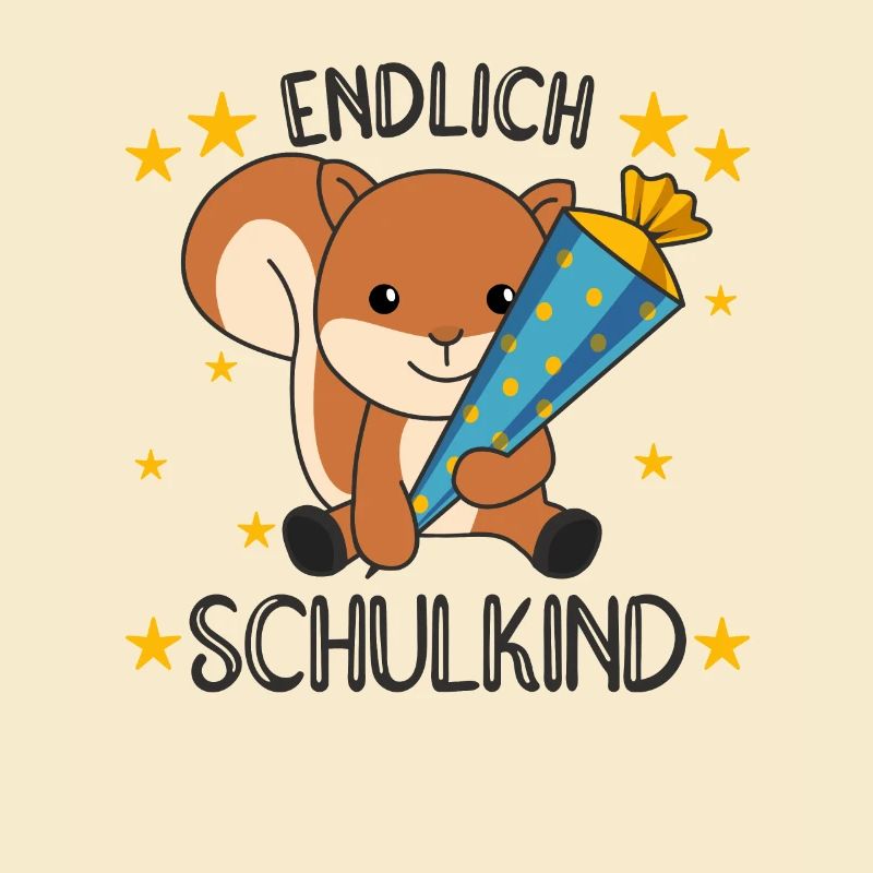 Endlich Schulkind Eichhörnchen Schultüte Schule