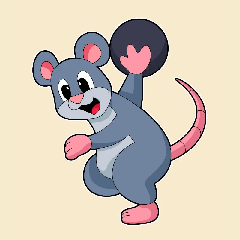 Rat au bowling avec boule de bowling