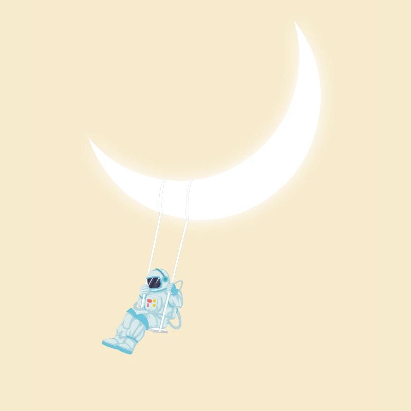 Astronaute swing lune
