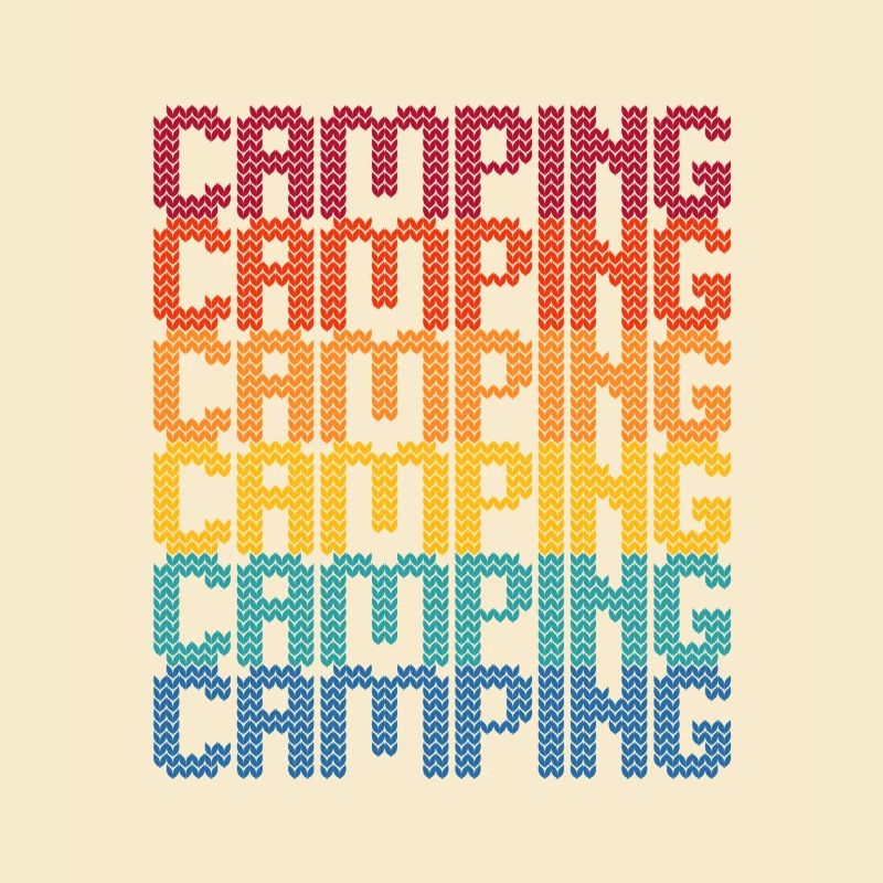 Camping Regenbogen Blockschrift