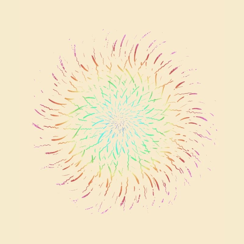 Psychedelisch Regenbogen Strahlen Sonne