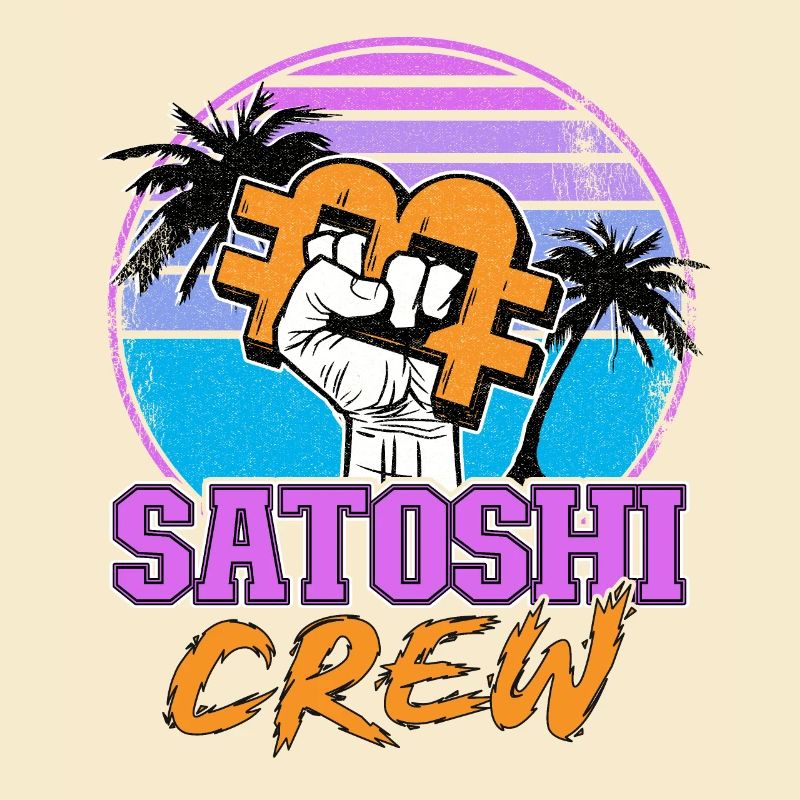 Satoshi Crew Cryptocurrency Retrowave BTC Bitcoin