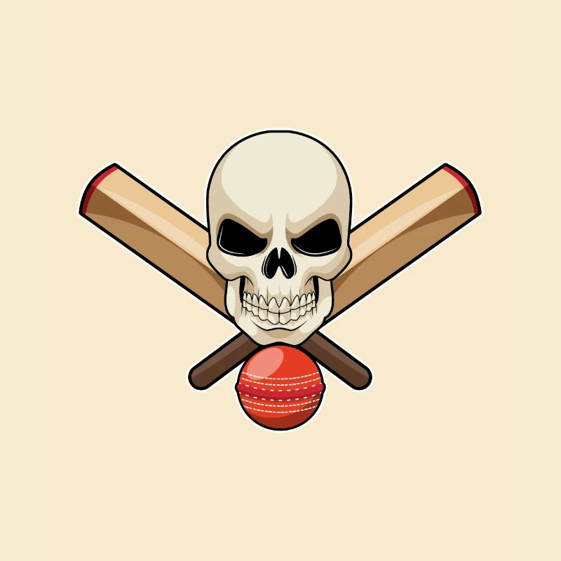 Skull during cricket with cricket bat