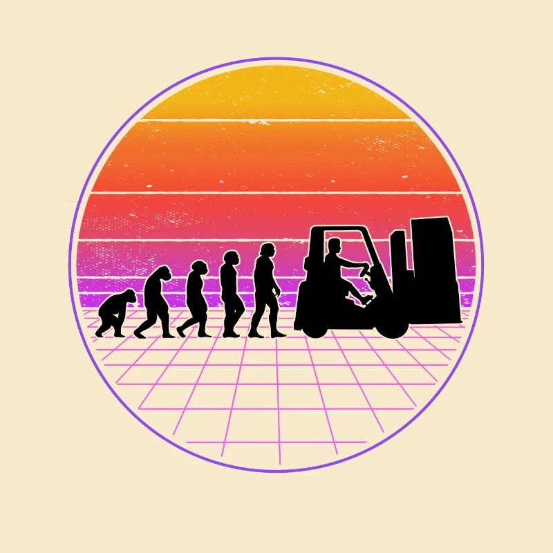 Staplerfahrer Evolution Vaporwave Gabelstapler