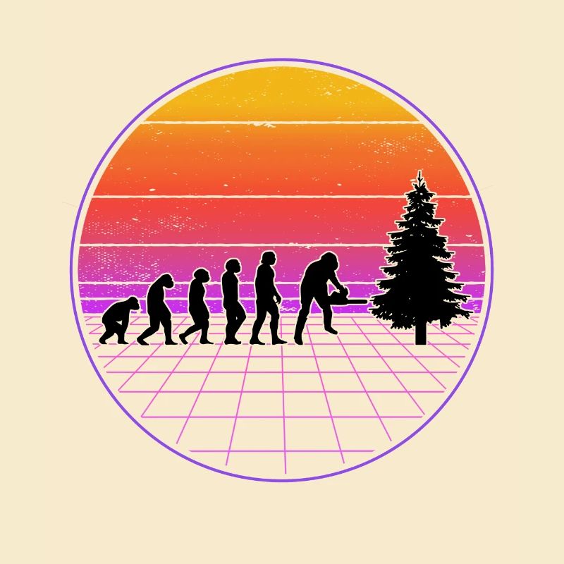 Bûcheron Evolution Vaporwave Forestier Forestier
