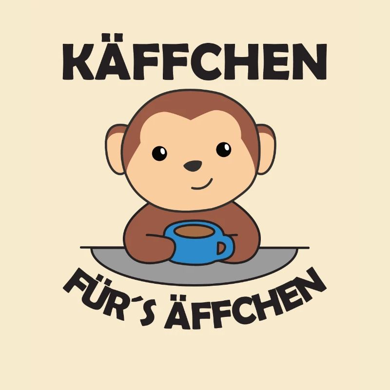 Käffchen fürs Äffchen ein lustiger Affe mit Kaffee
